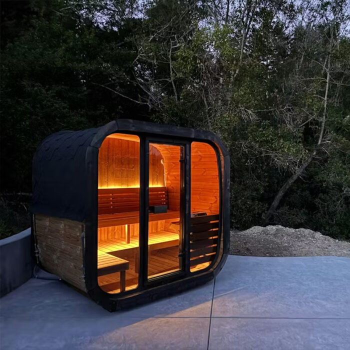 SaunaLife CL5G 4 Person Cube Outdoor Home Sauna Kit