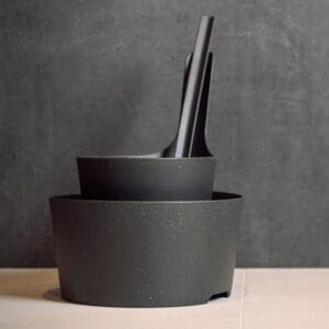 sauna water bucket and ladle 
