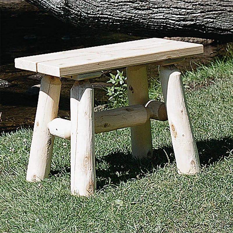 Pair of cedar log end benches