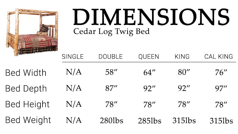 Cedar Log Canopy Bed showcasing the canopy structure and side rails