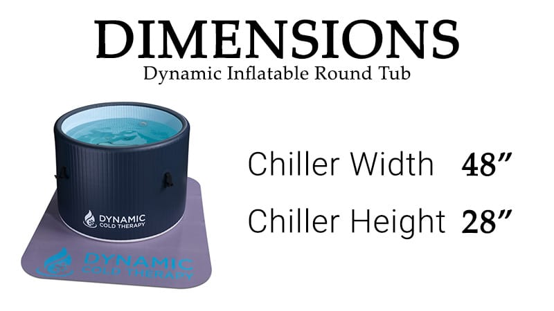 Inflated Dynamic Cold Therapy round cold tub ready for use