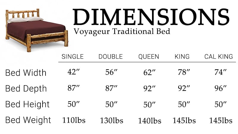 Voyageur Traditional Bed log cabin bed frame in rustic bedroom