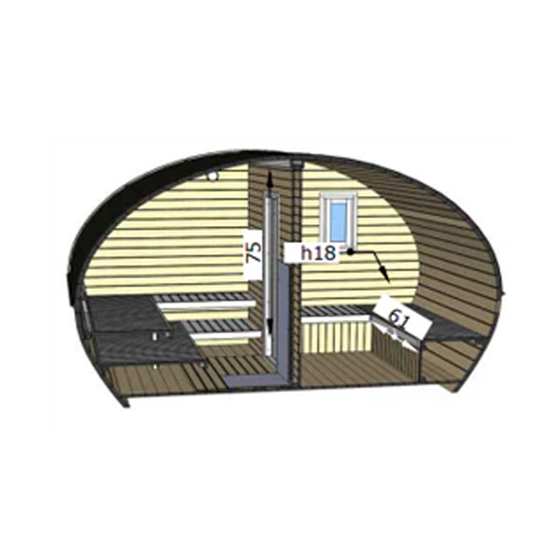 Model G11 interior view from left side showing benches and layout