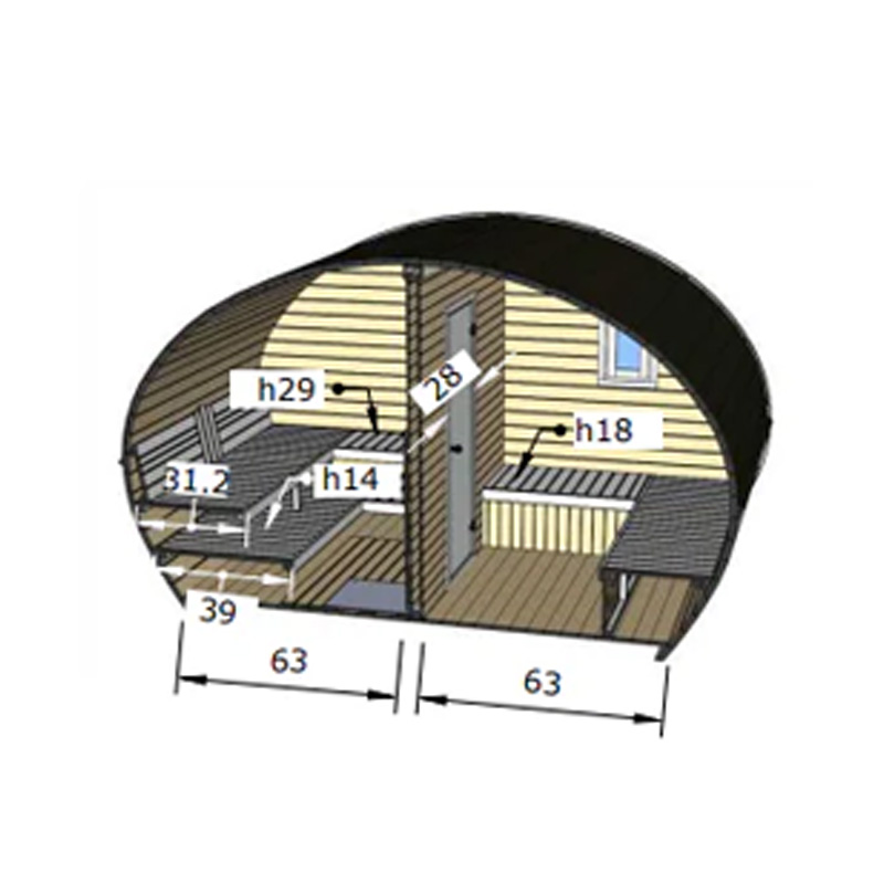 Model G11 interior view from right side showing benches and layout