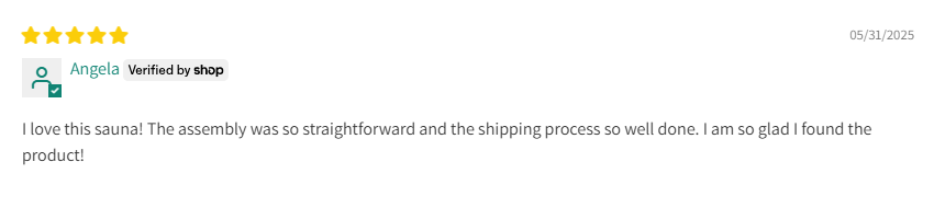Venice sauna customer review 2