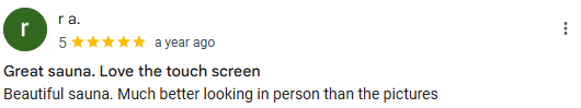 Sunrise sauna customer review 2