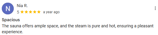 Sunrise sauna customer review 3