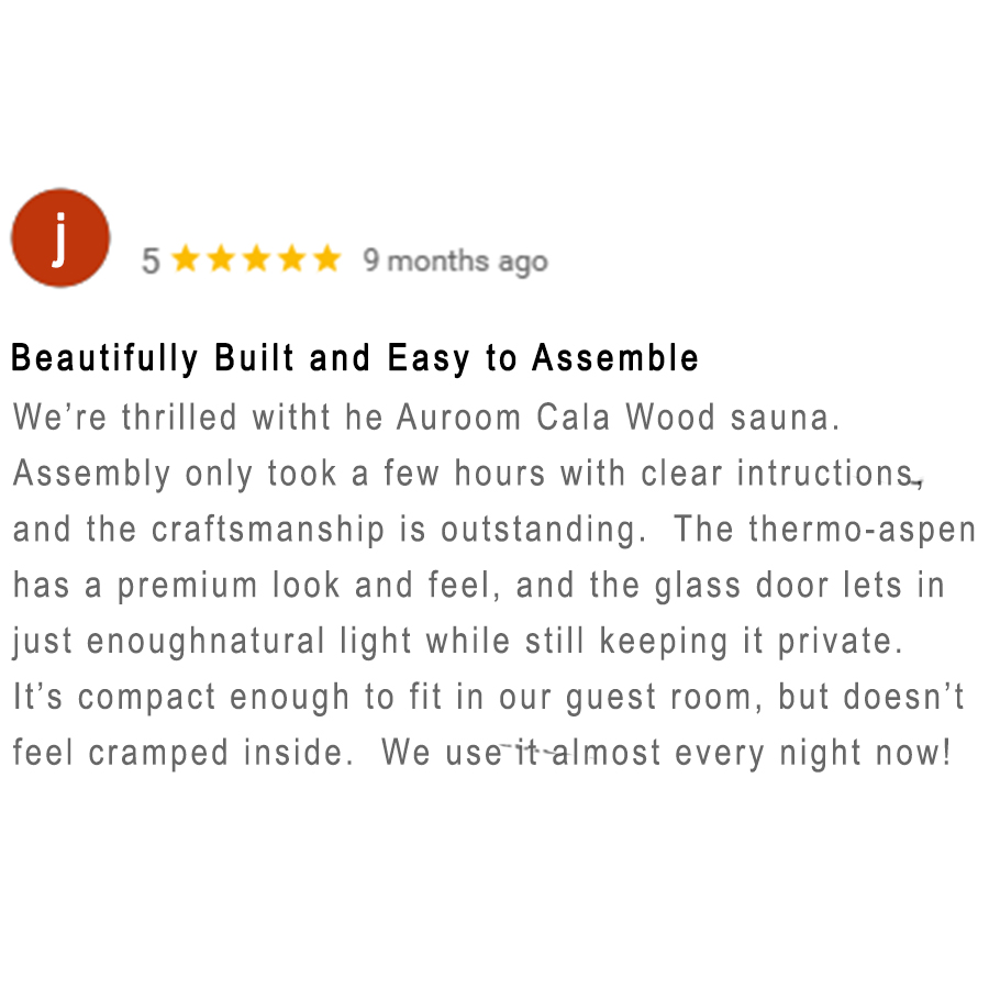 Auroom Cala Wood sauna customer review 2