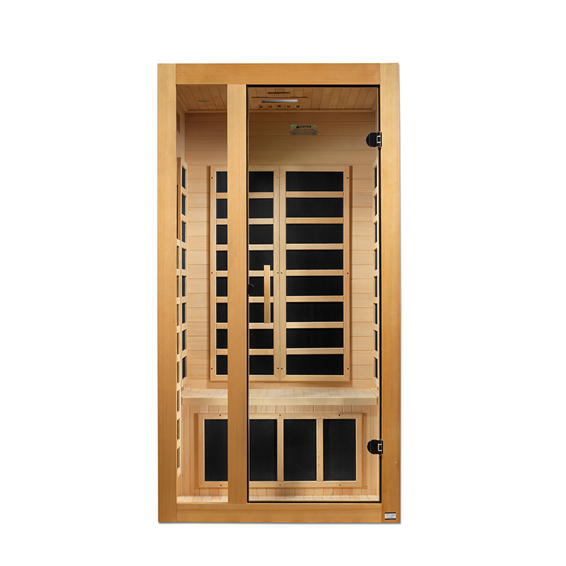 Gracia indoor infrared sauna in natural hemlock wood