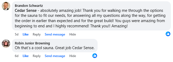 Customer Review - Georgian Cabin Sauna
