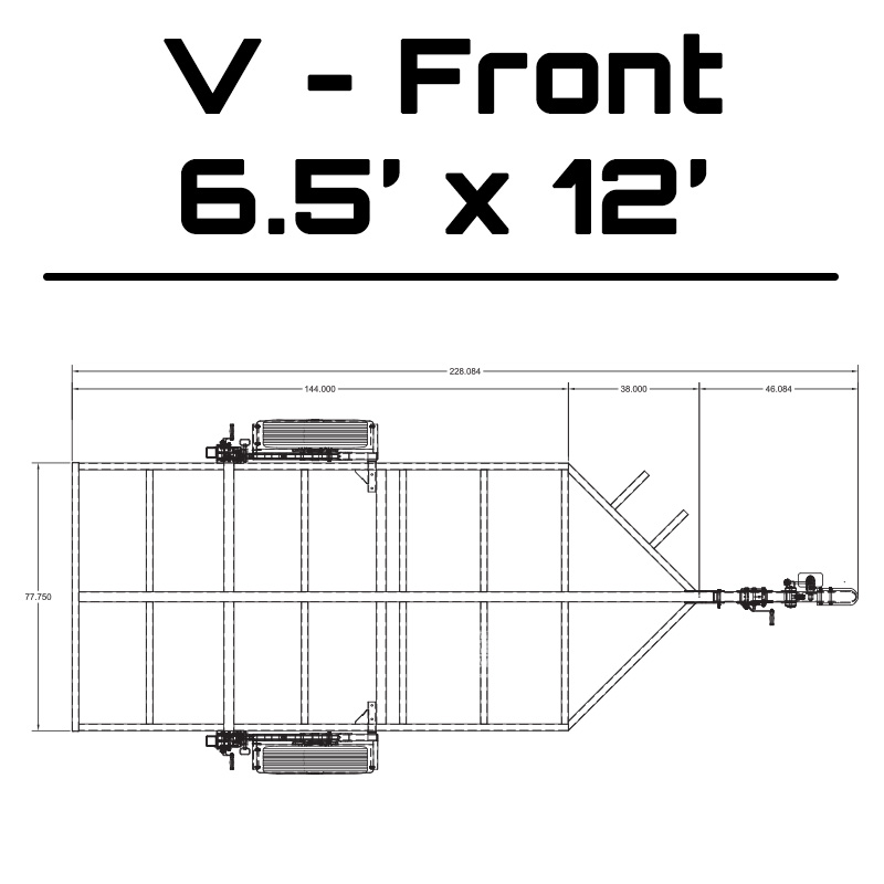 6.5' x 12' Crank-Down Trailer dimensions