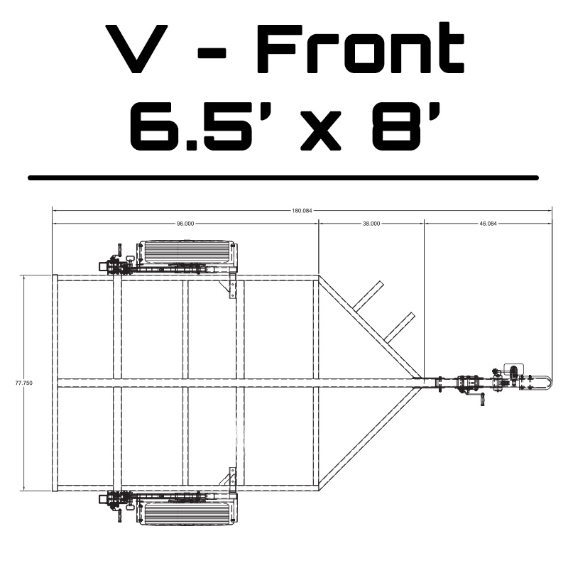 6.5' x 8' Crank-Down Trailer dimensions
