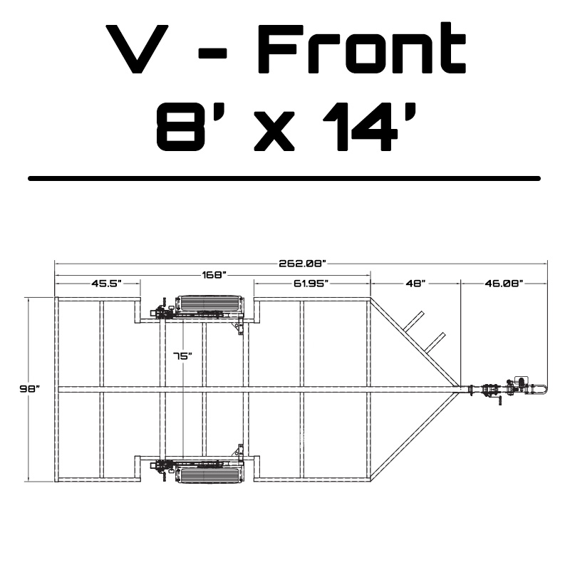 8' x 14' Crank-Down Trailer dimensions