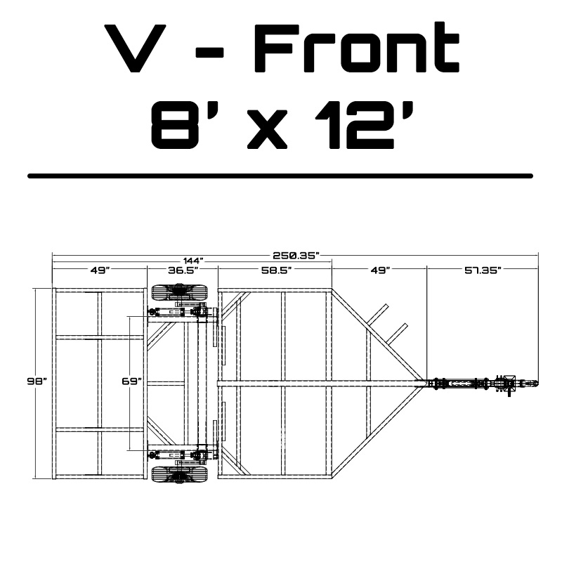 8' x 12' Hydraulic Trailer dimensions