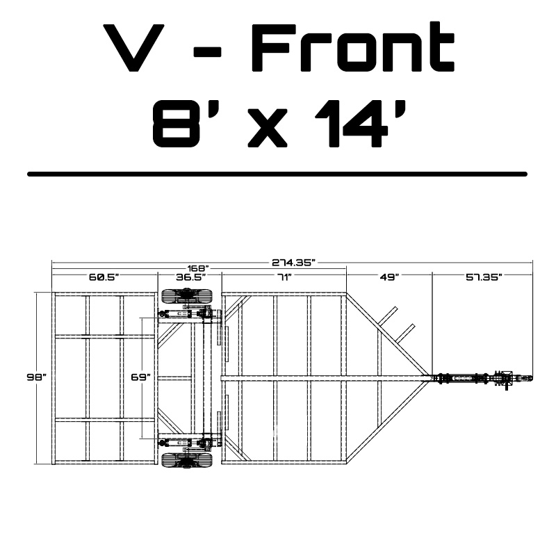 8' x 14' Hydraulic Trailer dimensions