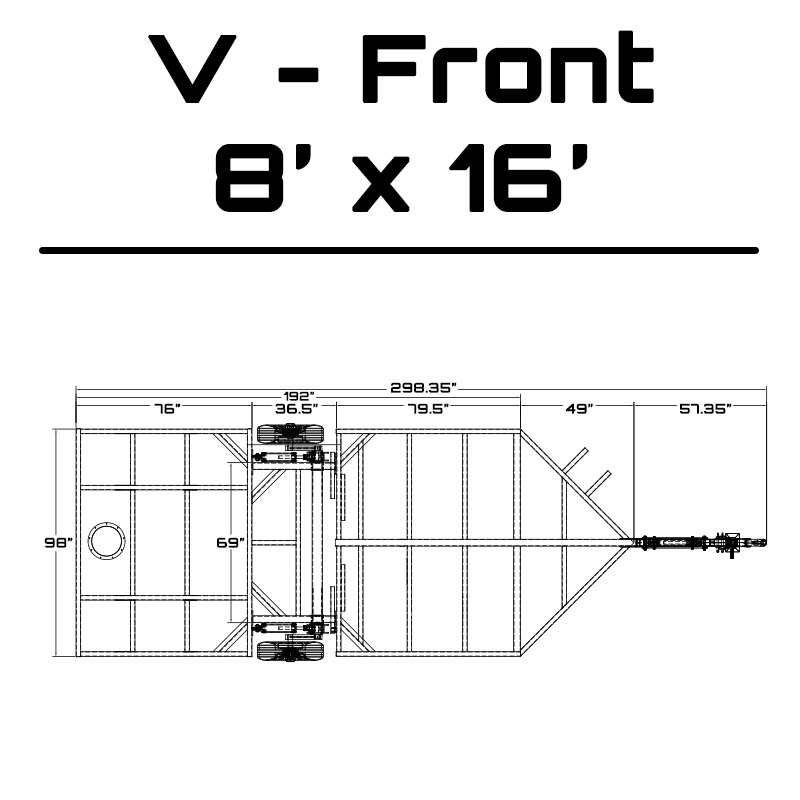 8' x 16' Hydraulic Trailer dimensions