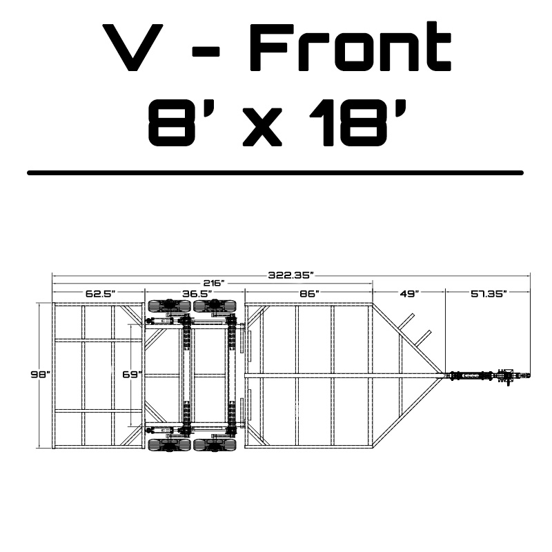 8' x 18' Hydraulic Trailer dimensions