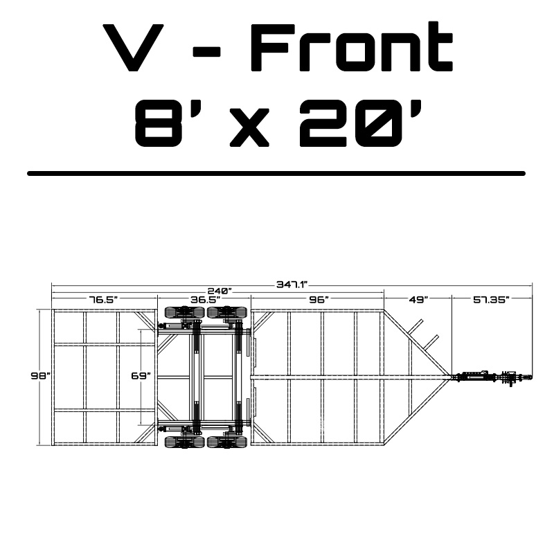 8' x 20' Hydraulic Trailer dimensions