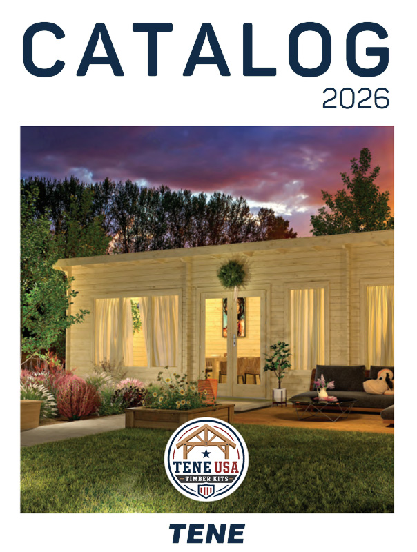 TENE 2026 catalog cover for timber structures available through Cedar Sense