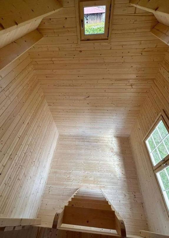 Hudson Bunkie view from upstairs loft looking down at the main floor