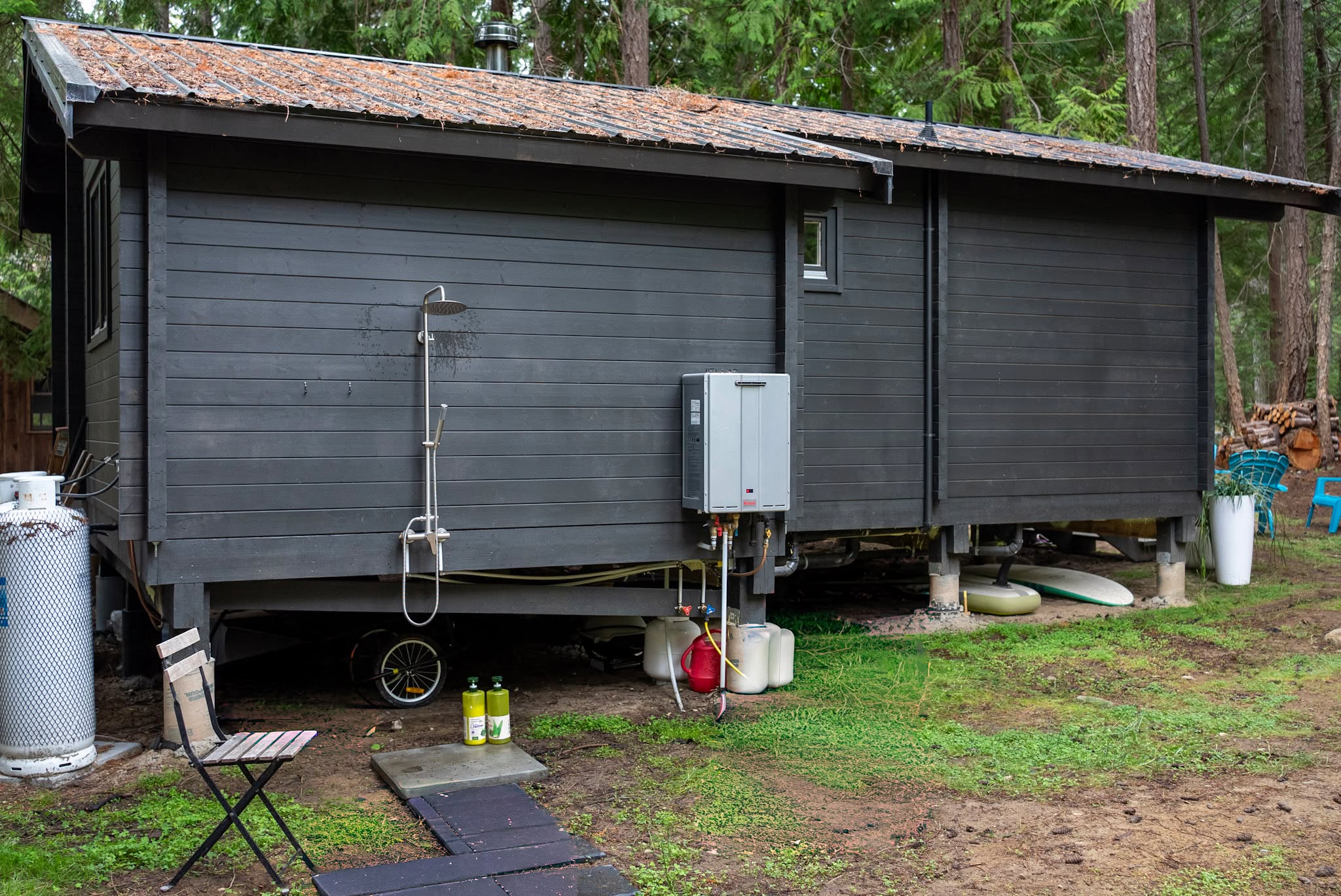 Concrete pier or tube foundation option for a timber structure