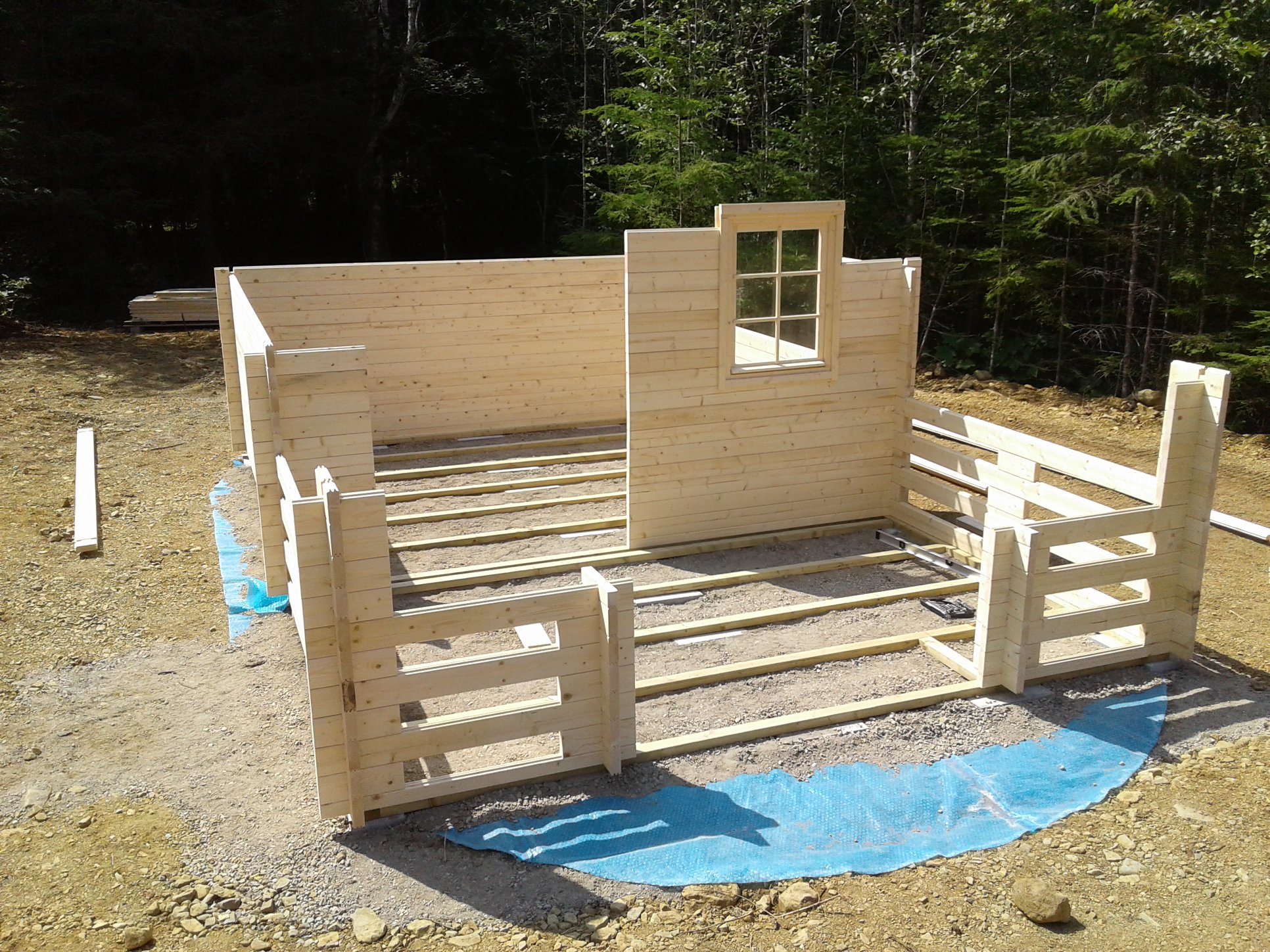 Big Sky Cabin assembly step 3 cabin walls taking shape