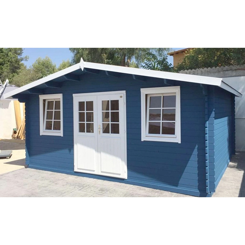 Allegheny Studio Shed painted blue with white trim