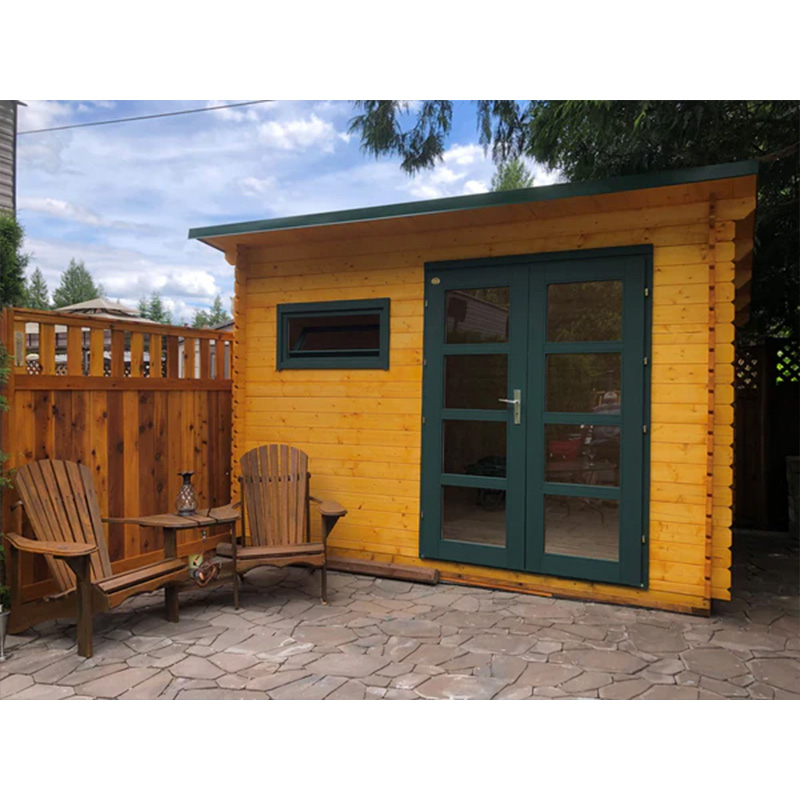 Silver State Studio wood shed with medium stain finish