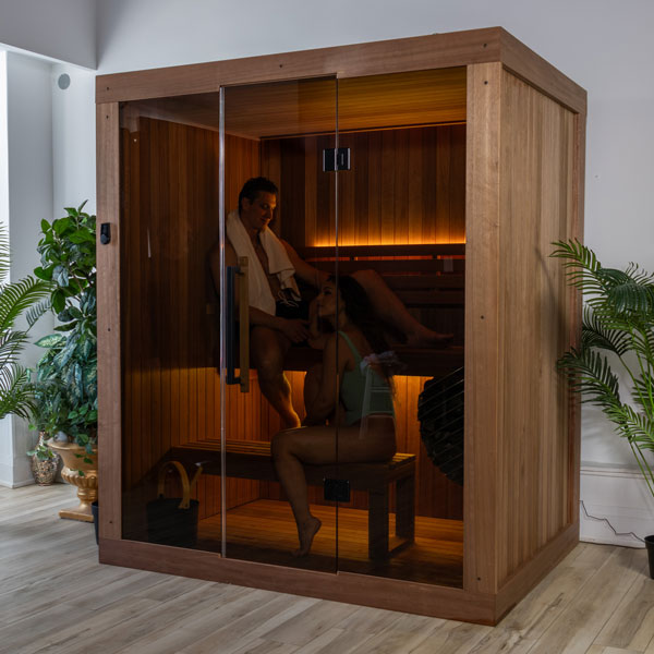 CT Element Loft Sauna spacious indoor dry sauna with full glass front