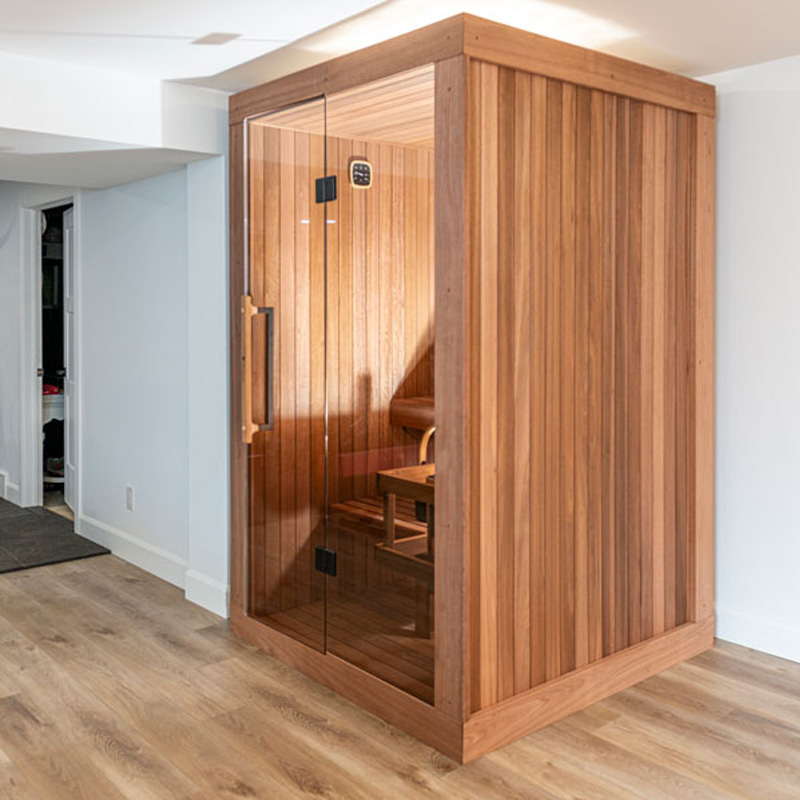 CT Element Nook Sauna compact indoor sauna with full glass front