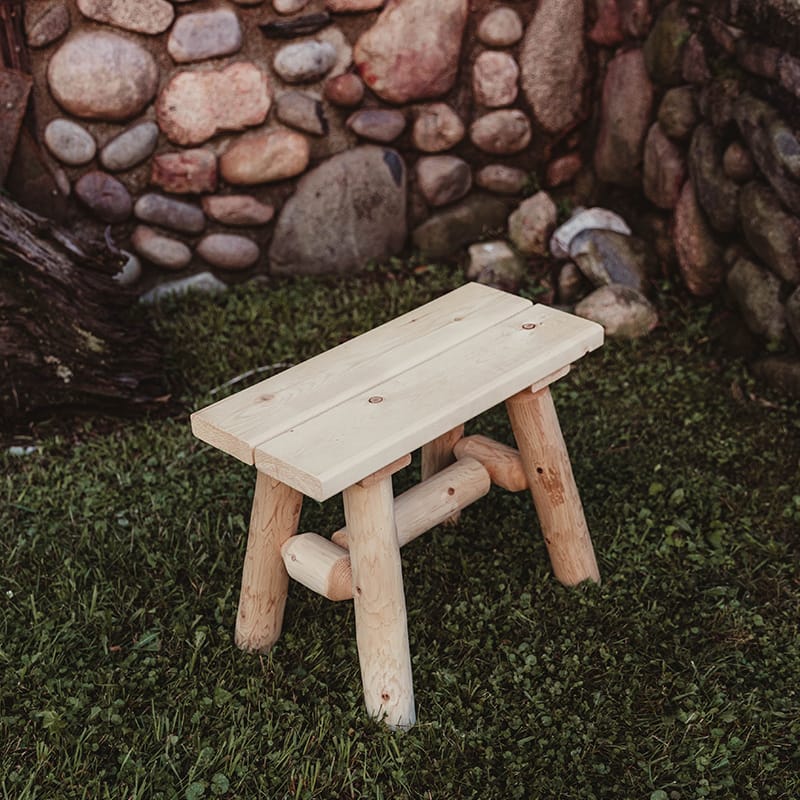 Cedar Log 23" End Bench (pair) | Lakeland Mills Edition | Log Benches - Image 3