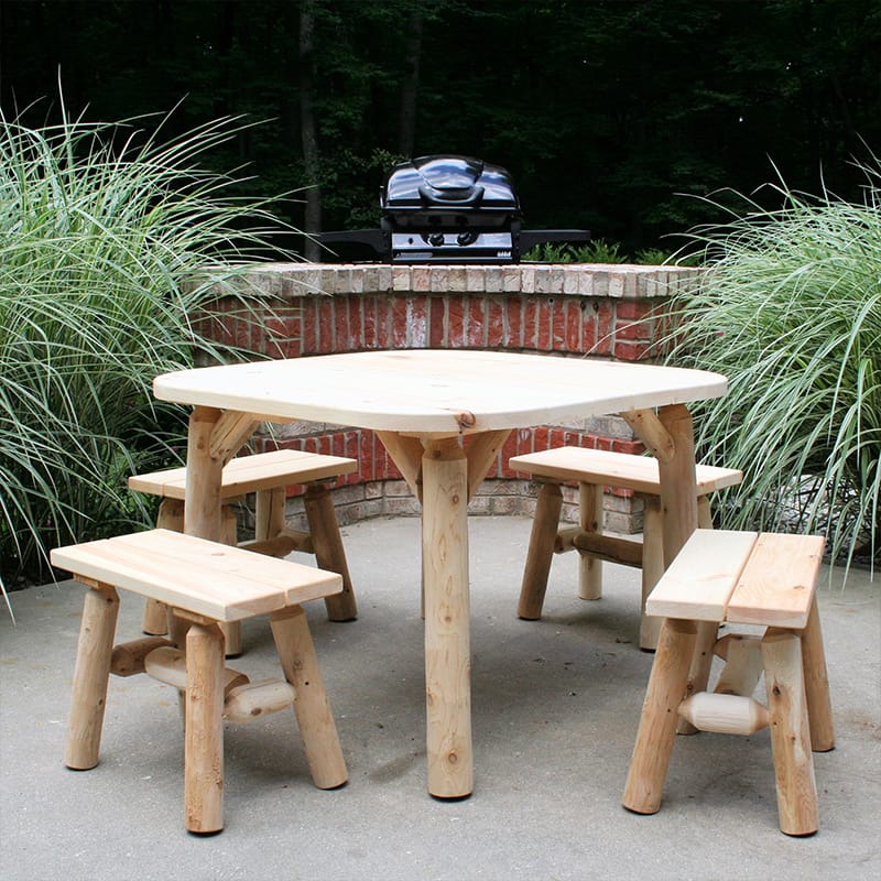 Cedar Log 23" End Bench (pair) | Lakeland Mills Edition | Log Benches - Image 5