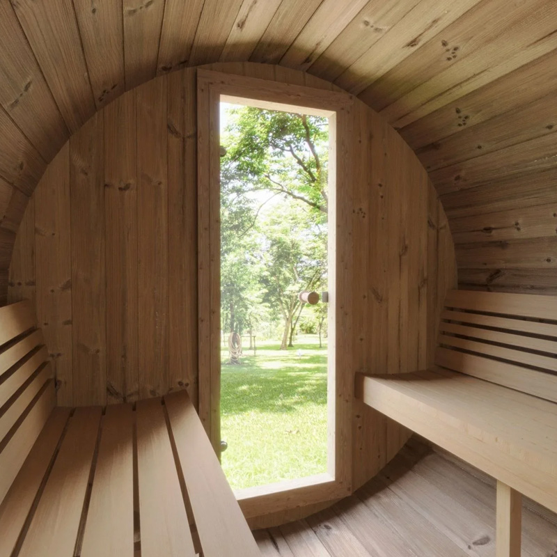 4 Person Barrel Sauna | Sauna Life | Model E7W | Rear Window - Image 11