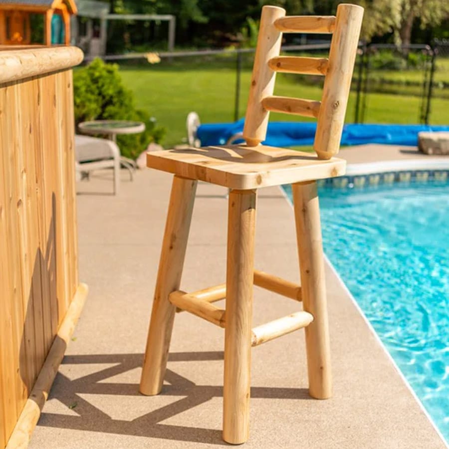 Ladder Back Bar Stool | Wooden Bar Stools for Outdoors | 47" Tall - Image 3