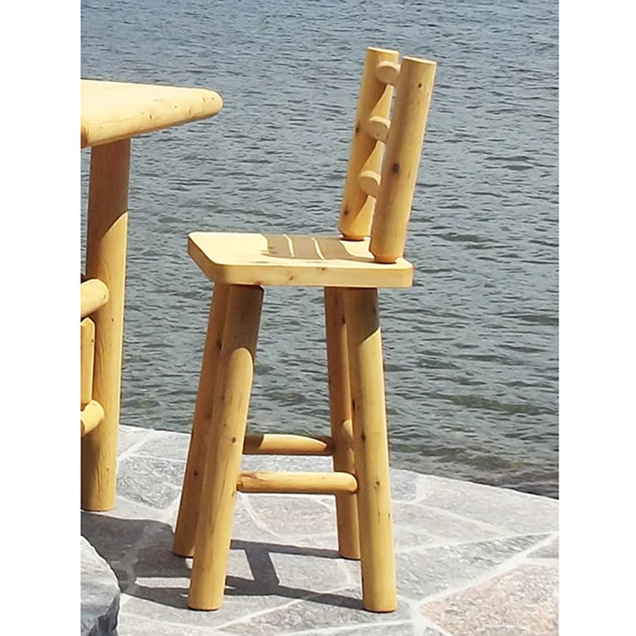 Ladder Back Bar Stool | Wooden Bar Stools for Outdoors | 47" Tall - Image 2