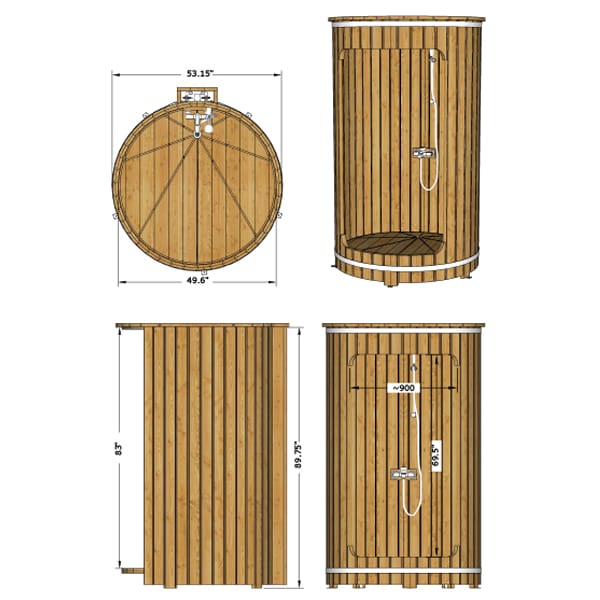 Outdoor Shower Kit | SaunaLife Barrel Shower | Model R3 - Image 5