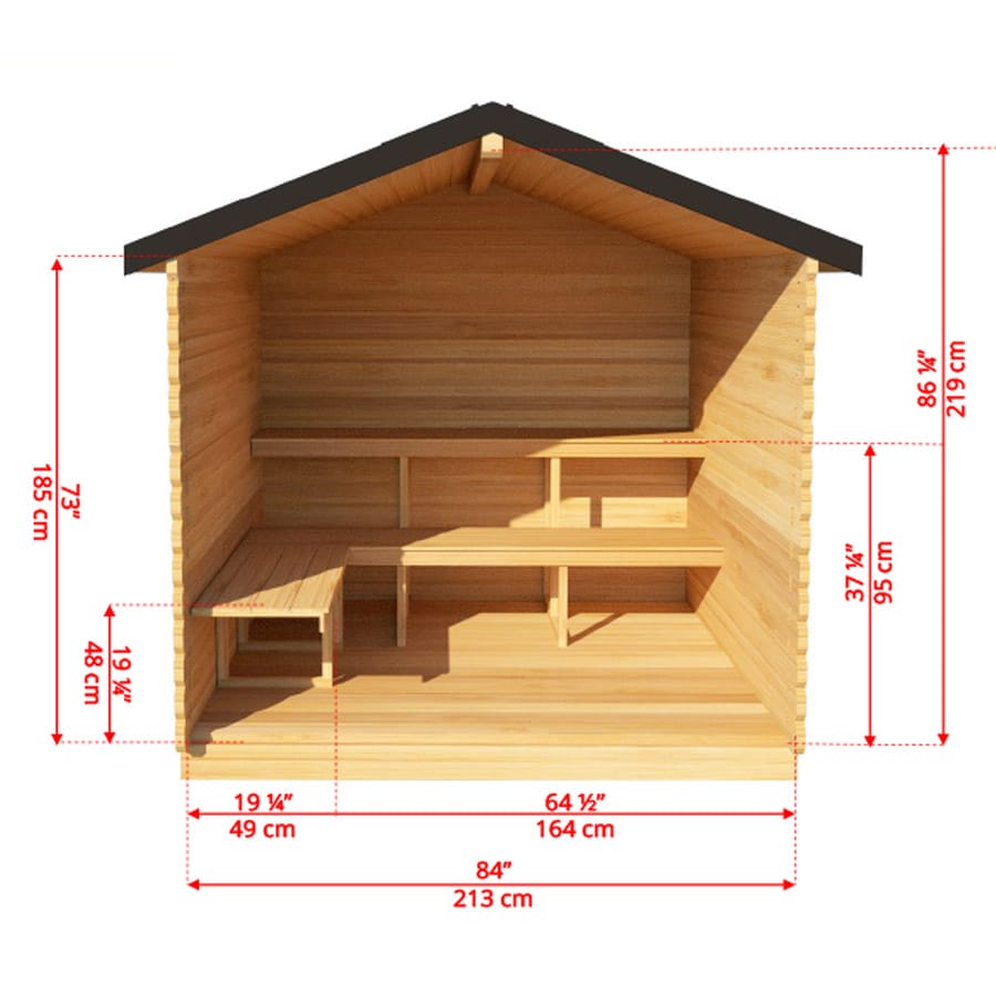 6 Person Outdoor Sauna Cabin | Georgian Collection | Canadian Timber Cedar Sauna | 390 cu. ft - Image 14