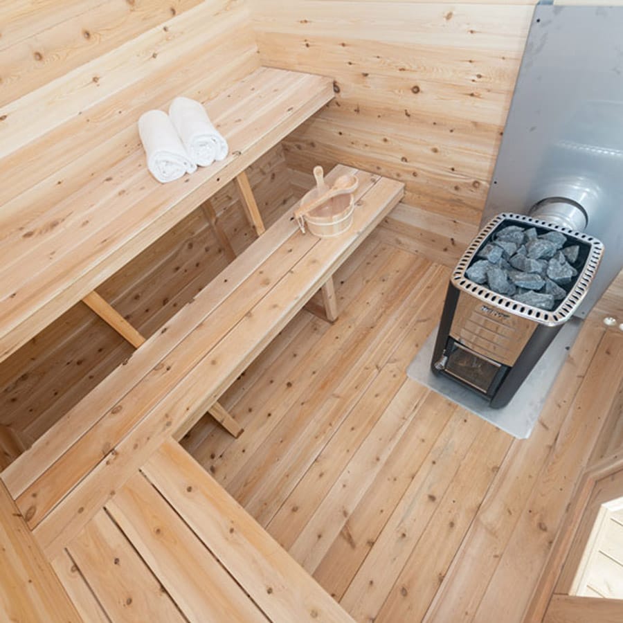 6 Person Outdoor Cabin Sauna | Georgian Collection w/Front Porch | Canadian Timber Cedar Sauna | 390 cu. ft - Image 7