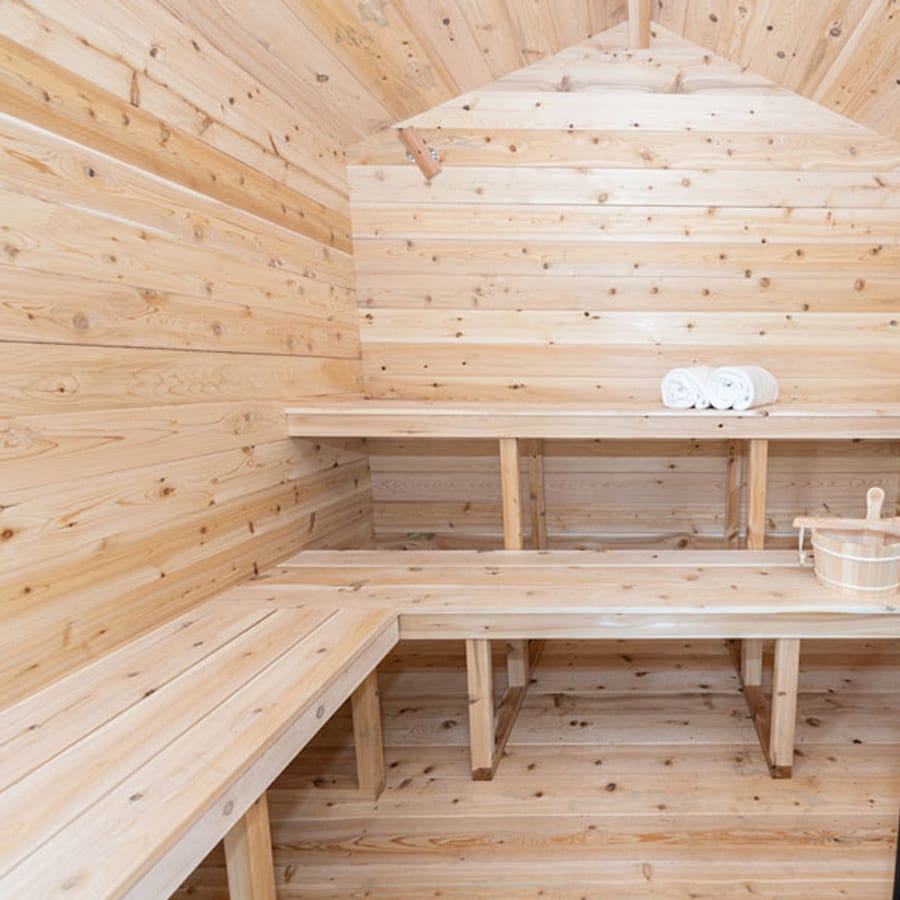 6 Person Outdoor Cabin Sauna | Georgian Collection w/Front Porch | Canadian Timber Cedar Sauna | 390 cu. ft - Image 5