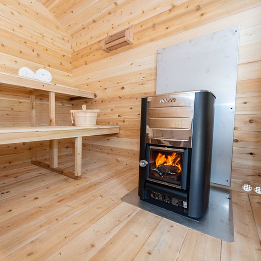 6 Person Outdoor Cabin Sauna | Georgian Collection w/Front Porch | Canadian Timber Cedar Sauna | 390 cu. ft - Image 6