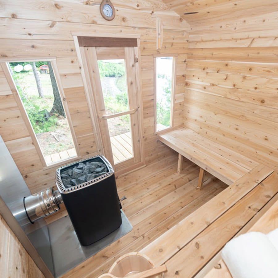 6 Person Outdoor Sauna Cabin | Georgian Collection | Canadian Timber Cedar Sauna | 390 cu. ft - Image 10