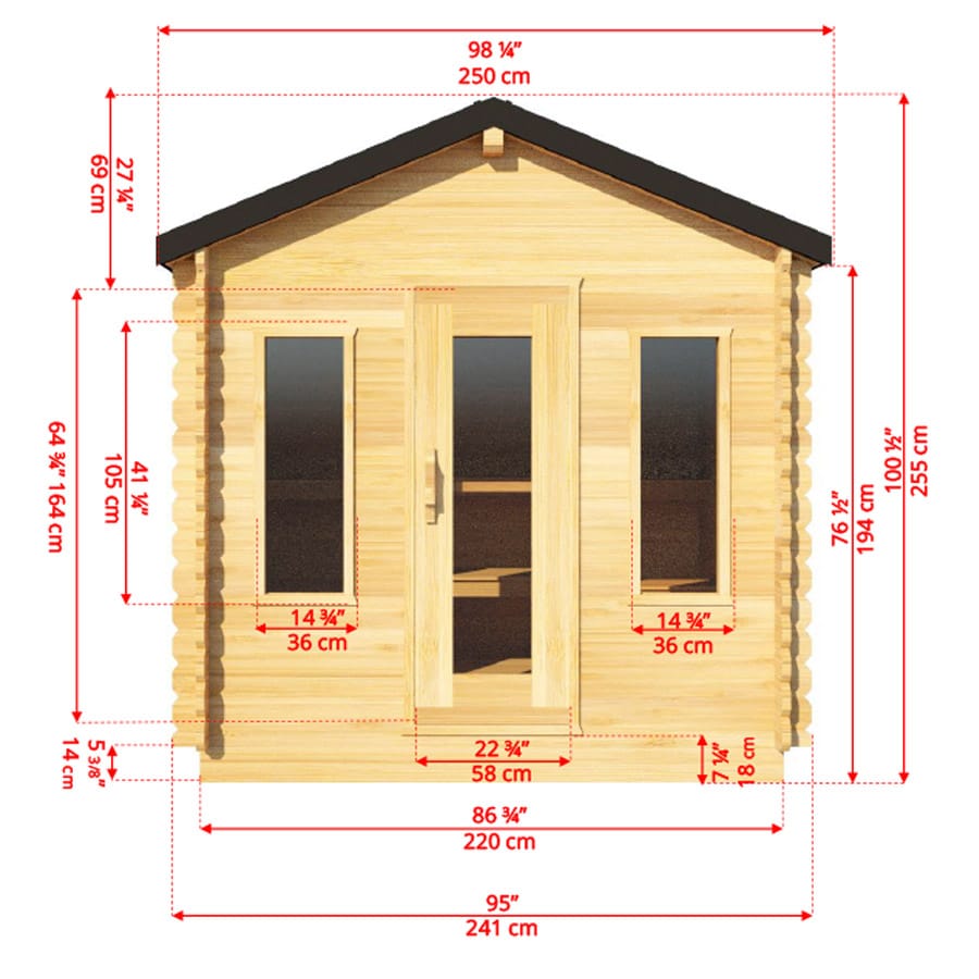 6 Person Outdoor Cabin Sauna | Georgian Collection w/Changing Room | Canadian Timber Cedar Sauna | 390 cu. ft - Image 15