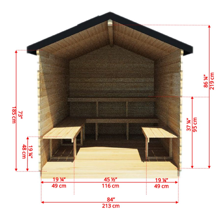 6 Person Outdoor Cabin Sauna | Georgian Collection w/Changing Room | Canadian Timber Cedar Sauna | 390 cu. ft - Image 16