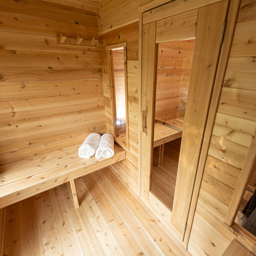 6 Person Outdoor Cabin Sauna | Georgian Collection w/Changing Room | Canadian Timber Cedar Sauna | 390 cu. ft - Image 6