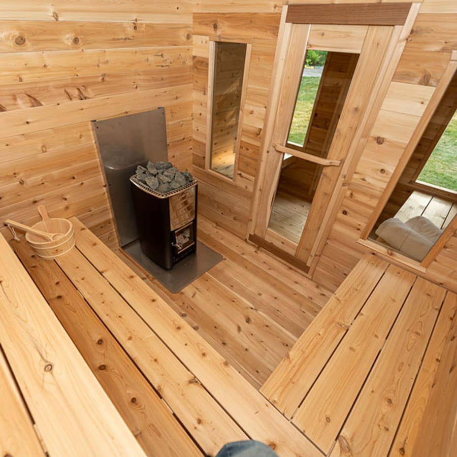 6 Person Outdoor Cabin Sauna | Georgian Collection w/Changing Room | Canadian Timber Cedar Sauna | 390 cu. ft - Image 7