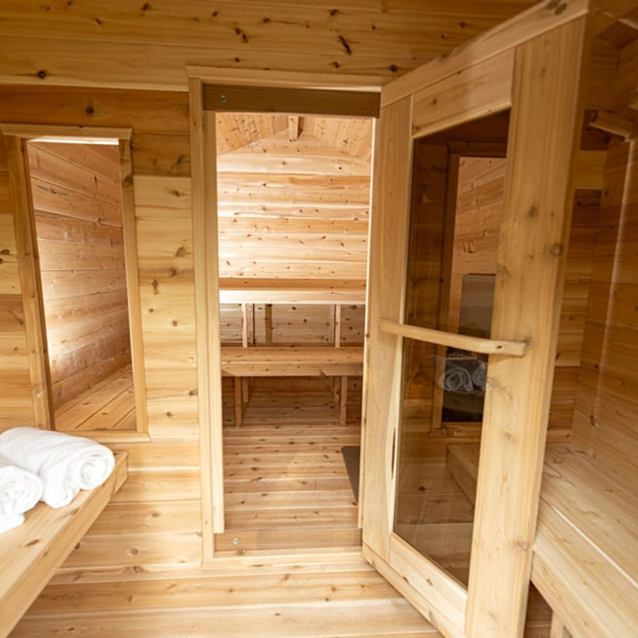 6 Person Outdoor Cabin Sauna | Georgian Collection w/Changing Room | Canadian Timber Cedar Sauna | 390 cu. ft - Image 5