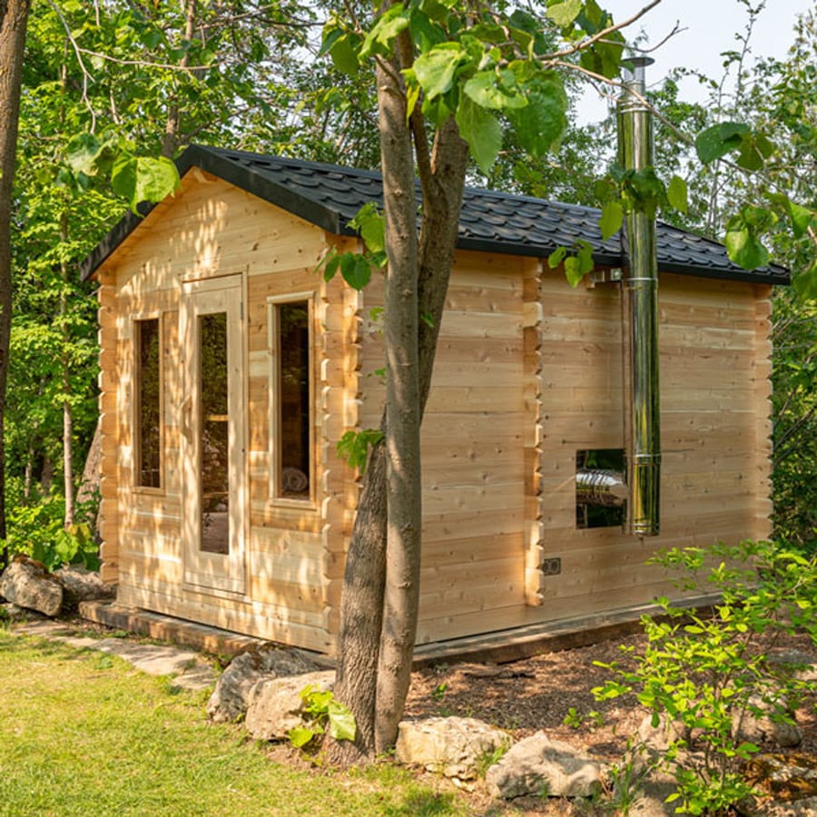 6 Person Outdoor Cabin Sauna | Georgian Collection w/Changing Room | Canadian Timber Cedar Sauna | 390 cu. ft - Image 3