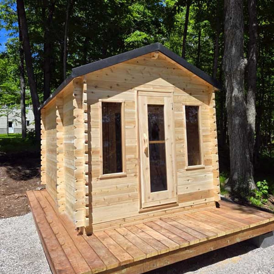 6 Person Outdoor Cabin Sauna | Georgian Collection w/Changing Room | Canadian Timber Cedar Sauna | 390 cu. ft - Image 19