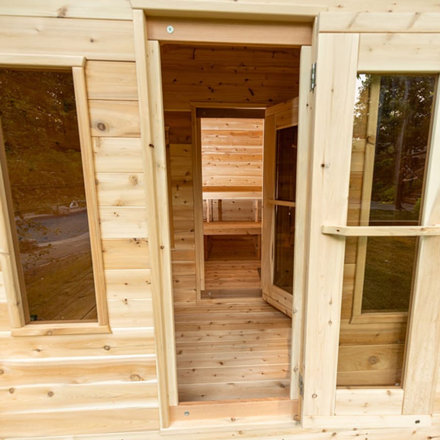 6 Person Outdoor Cabin Sauna | Georgian Collection w/Changing Room | Canadian Timber Cedar Sauna | 390 cu. ft - Image 4