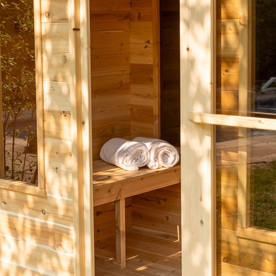 6 Person Outdoor Cabin Sauna | Georgian Collection w/Changing Room | Canadian Timber Cedar Sauna | 390 cu. ft - Image 10